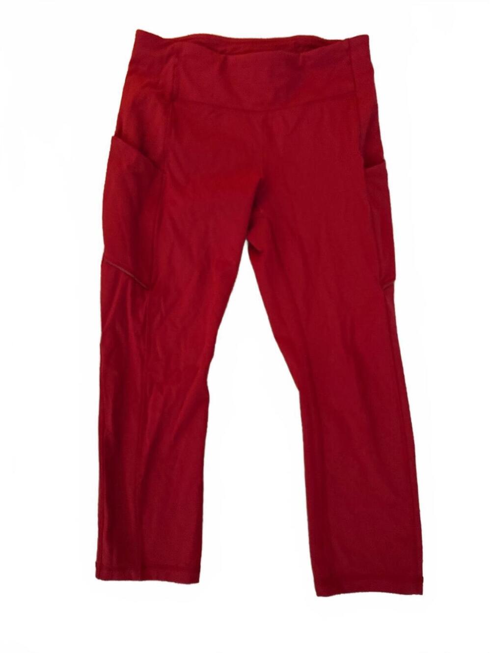 Lululemon 3/4 Side Pocket Leggings — Rust Red, Size 6